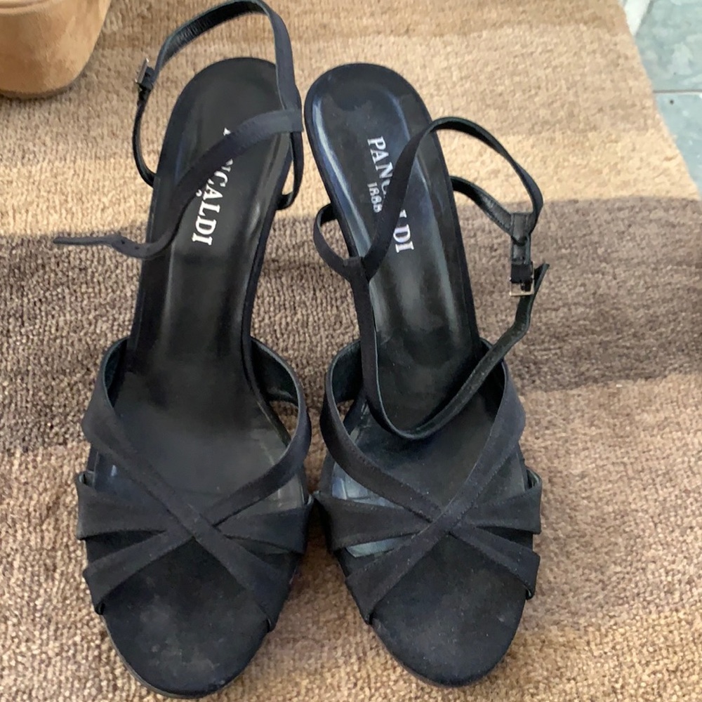 Black strap heels
